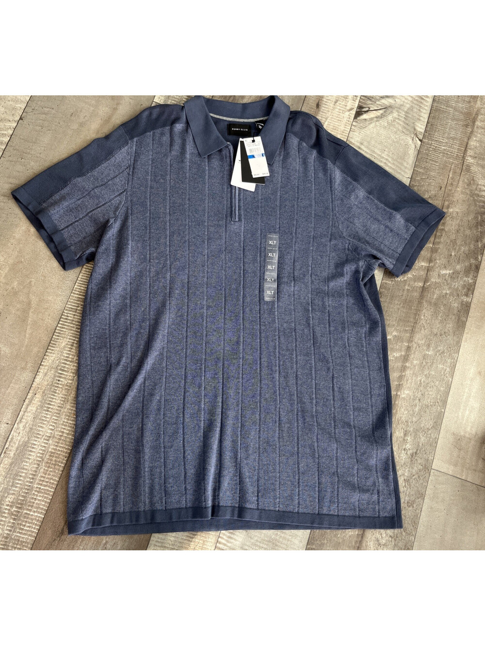 Perry Ellis Short Sleeve Color Block 1/4 Zip Polo Shirt Size XLT $99 MSRP TALL